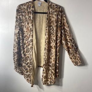 Ocelot-Print Mesh Cardigan
